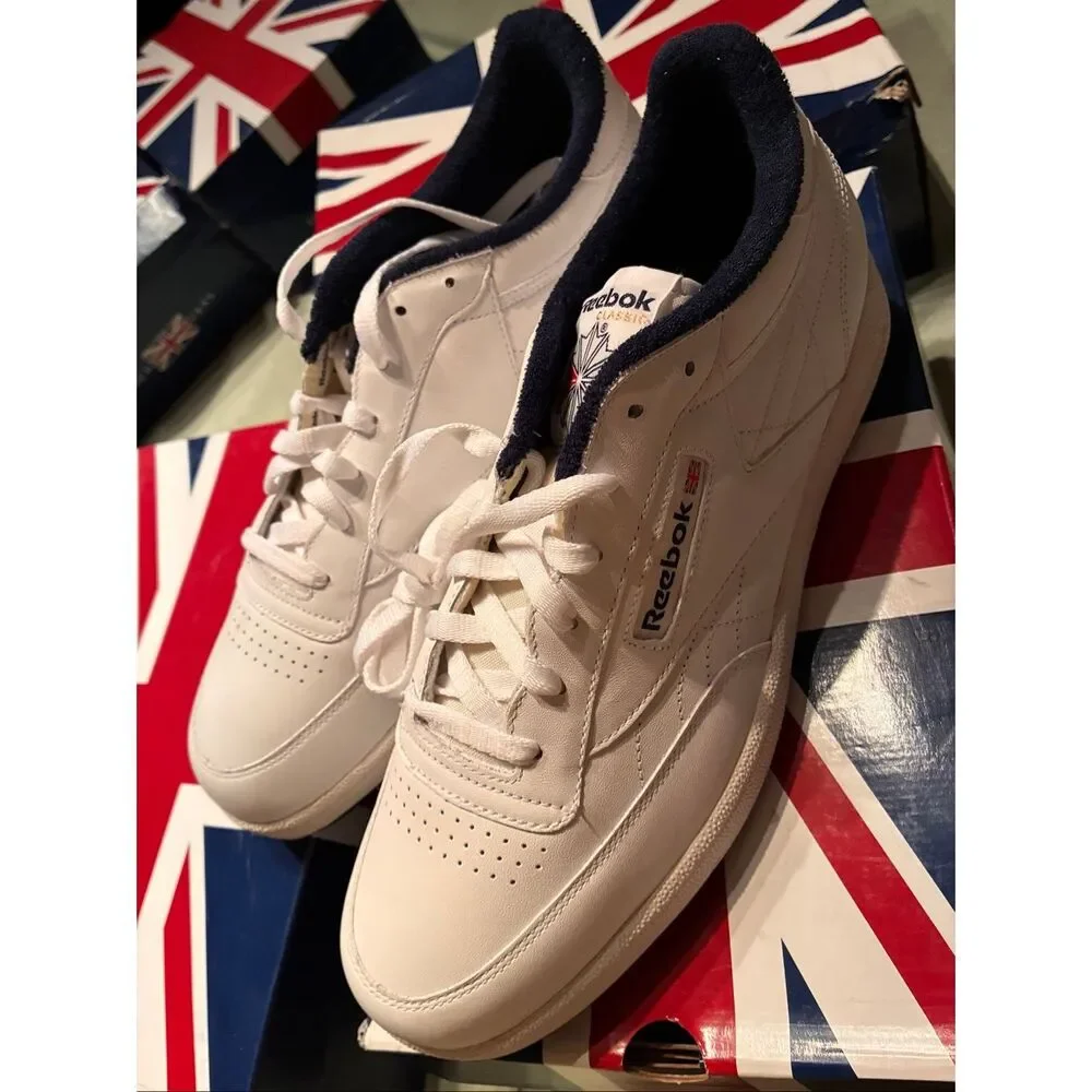 Reebok White Sneakers Club C Classic Men Size 10 1/2